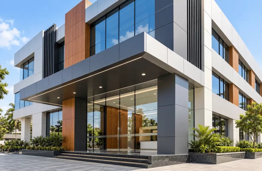 ACP facade design for commercial buildings and offices in Tamil Nadu