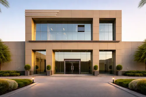 ACP cladding and glass glazing elevation work in Coimbatore