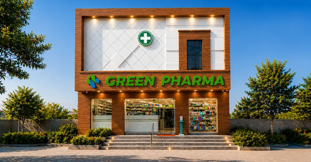 Commercial building facade — ACP cladding Sivakasi